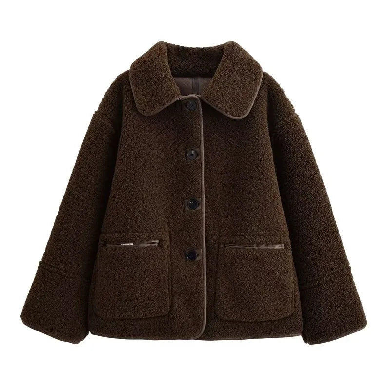 unisex classic outfit vestoraa charmchant 's reversible shearling - daily wear garment with neutral design detail (USA)