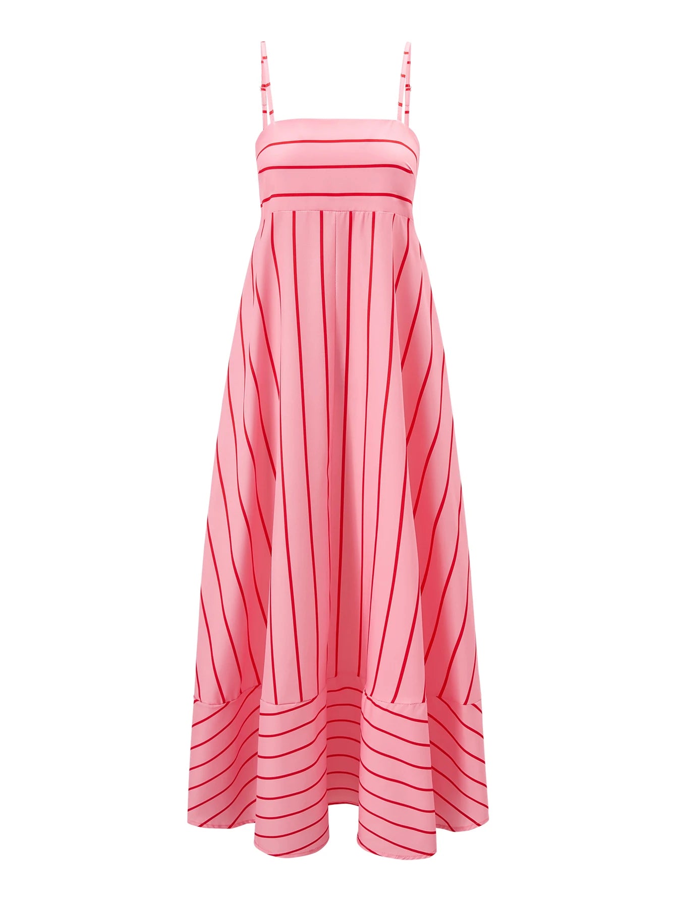 vestoraa sexy suspender printed striped maxi dress outfit detail - reliable design, precision, waterproof casual design (USA)
