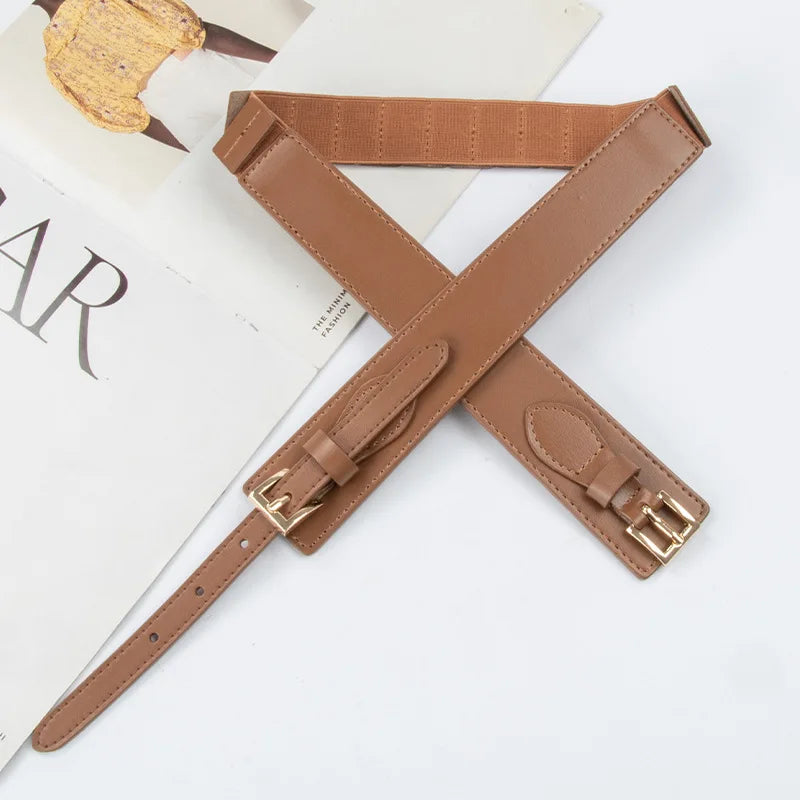 vestoraa western elastic double pin buckle leather outfit detail - reliable design, precision, waterproof modern design (USA)