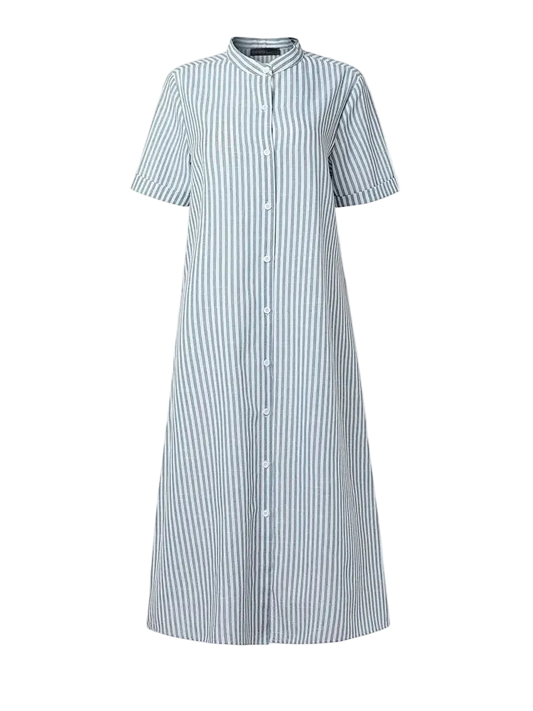 vestoraa casual striped midi dresses stand outfit detail - reliable design, precision, waterproof casual design (USA)
