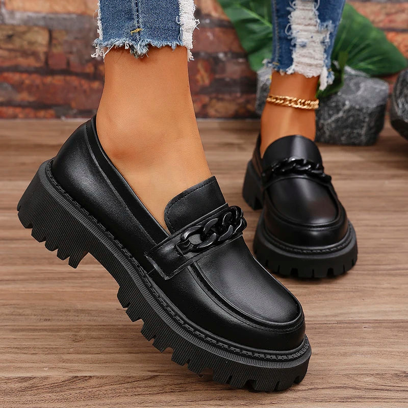 vestoraa platform loafers chain decor outfit 5 - casual unisex garment with precision (USA)