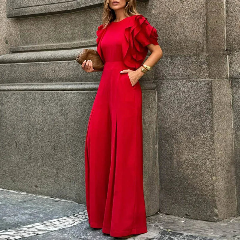 vestoraa modigirl red romper jumpsuit woman - classic unisex outfit with precision in neutral metal (USA)