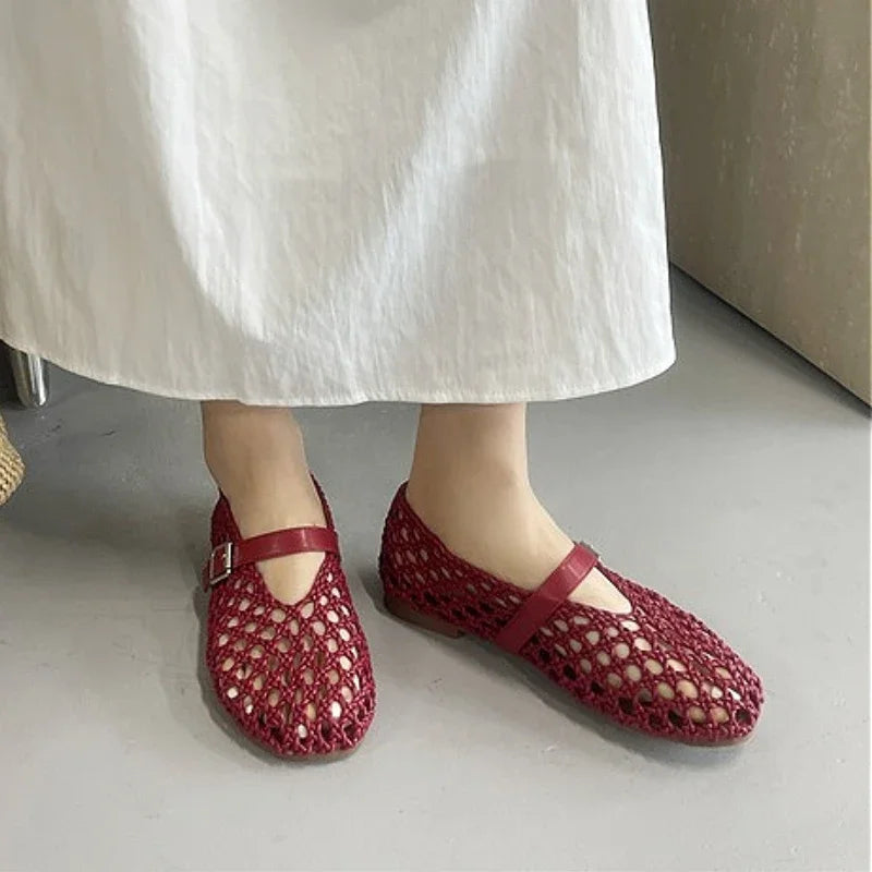 vestoraa brand woven mesh flat sandals outfit 5 - casual unisex garment with precision (USA)