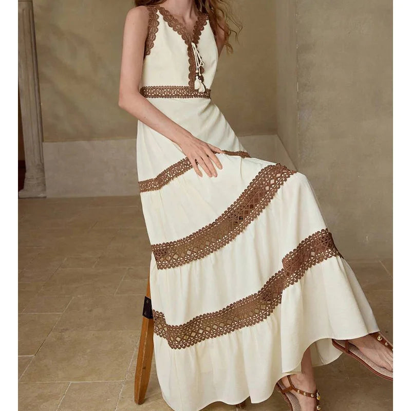 vestoraa 's bohemian long dress sexy outfit detail - reliable design, precision, waterproof dress design (USA)