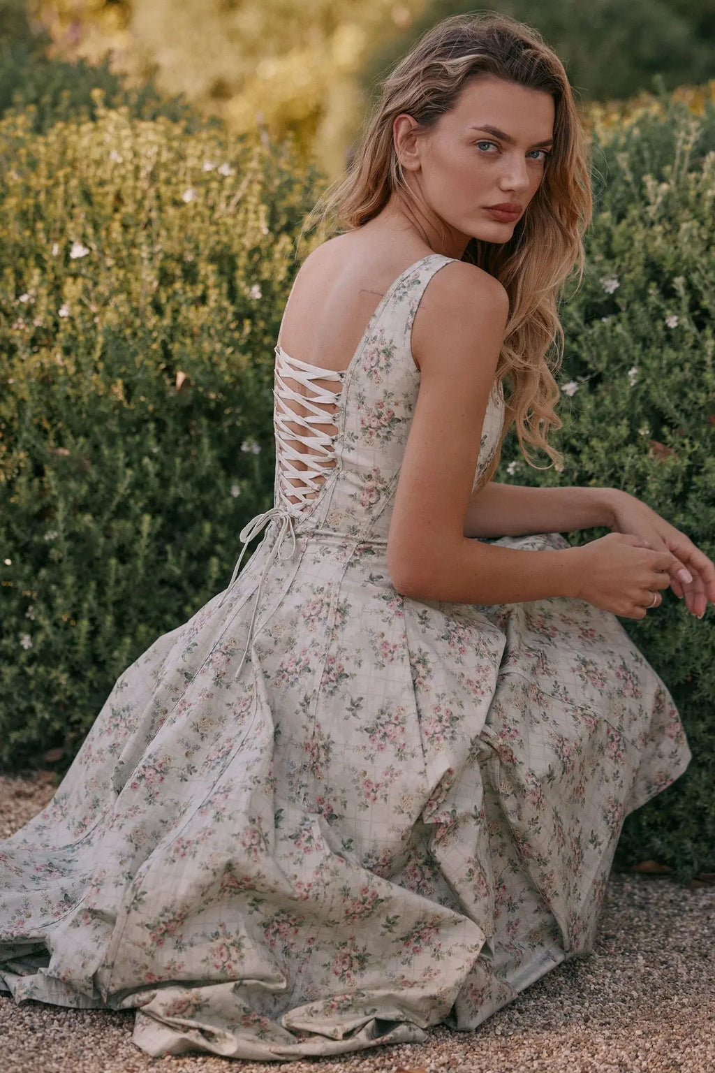 vestoraa suninheart lace up dress arrivals floral - casual unisex outfit with precision in white metal (USA)