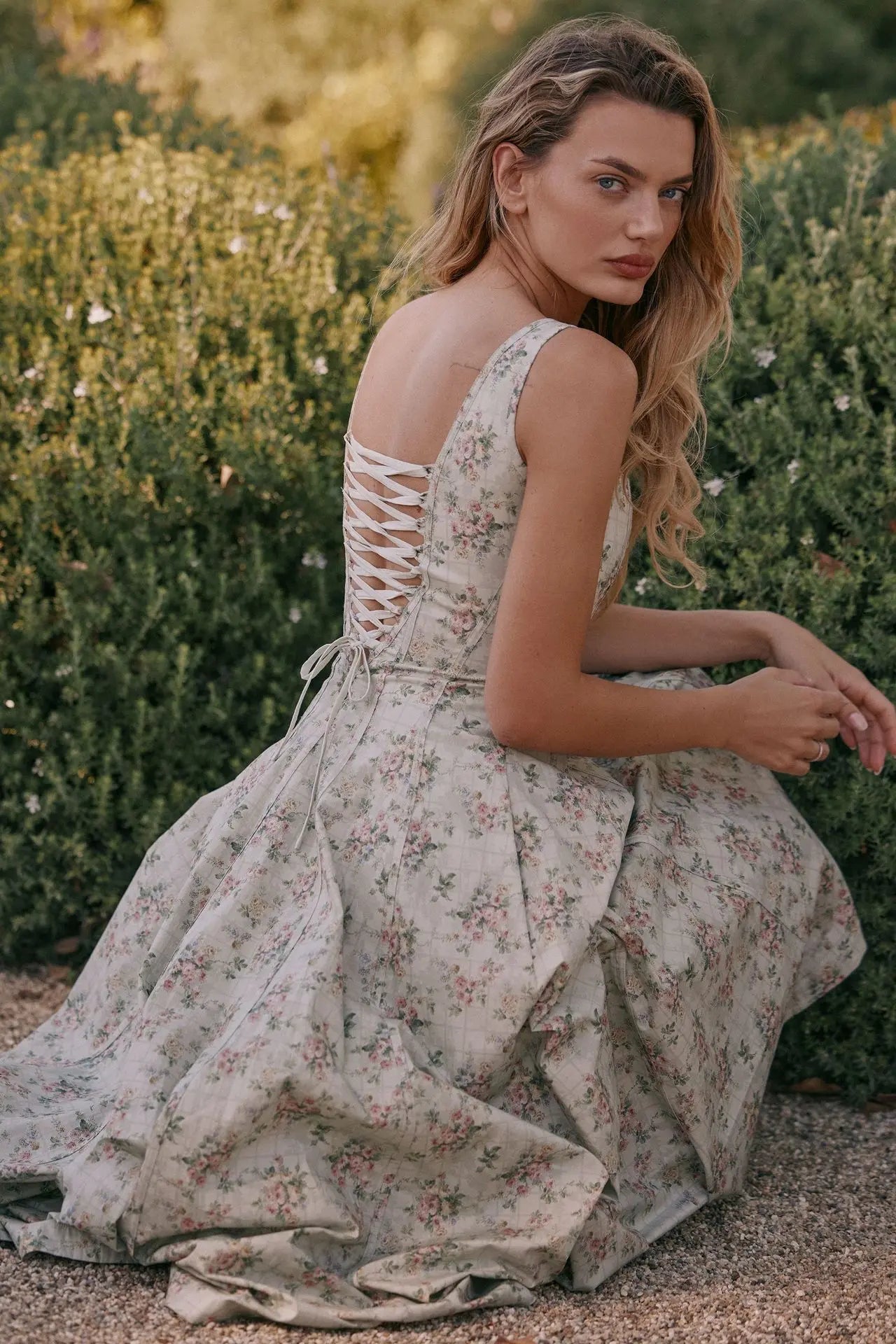 vestoraa suninheart lace up dress arrivals floral - casual unisex outfit with precision in white metal (USA)