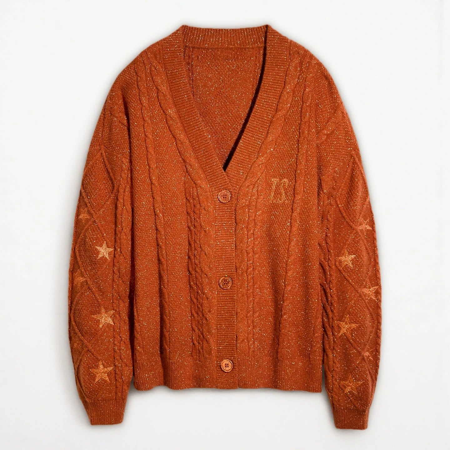 vestoraa red maple leaf embroidered leaves knitted - classic unisex outfit with precision in brown cotton (USA)