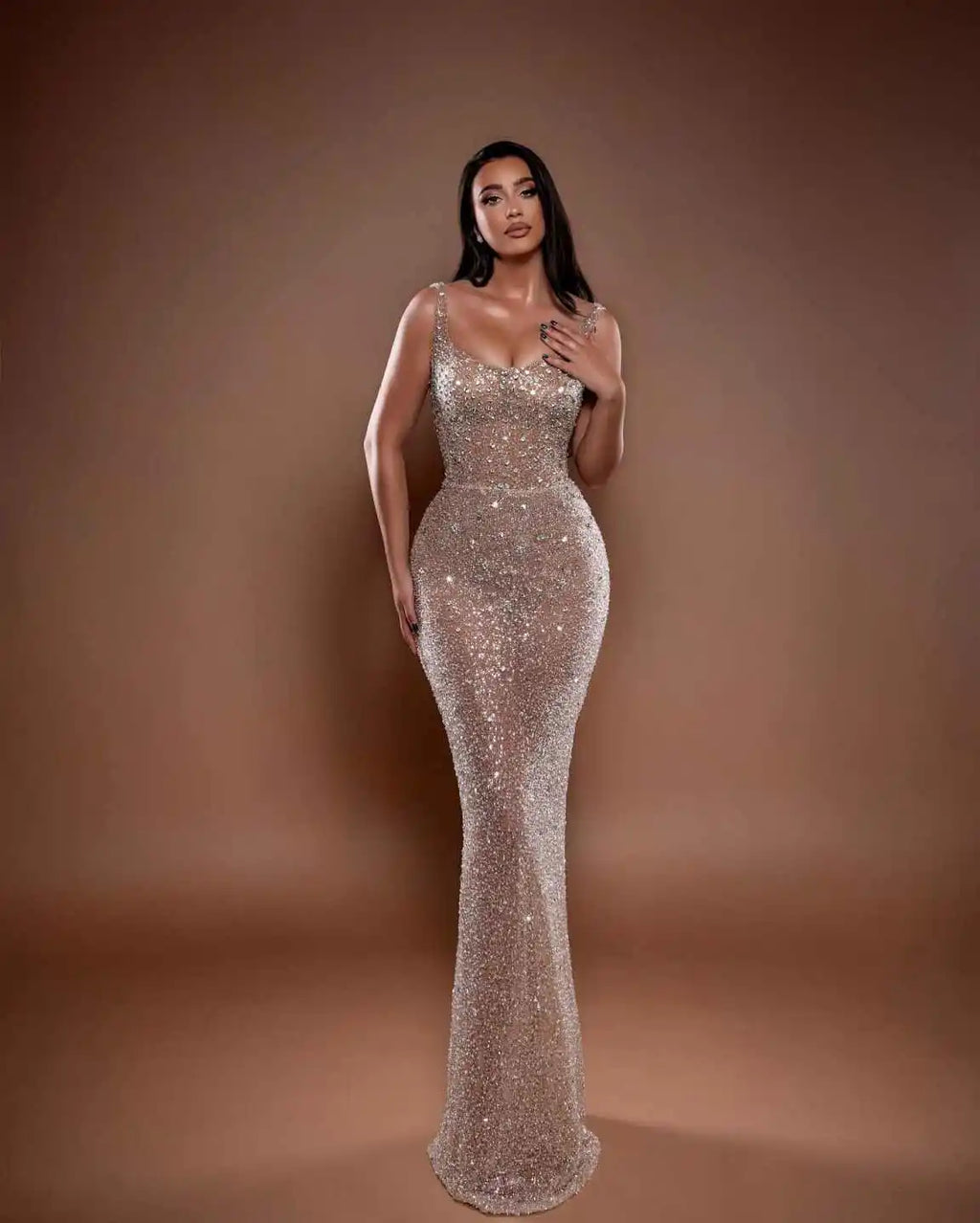 vestoraa sparkly evening dresses spaghetti outfit detail - reliable design, precision, waterproof dress design (USA)