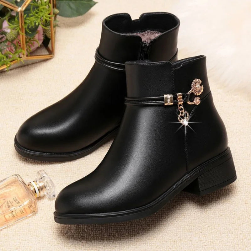 unisex modern outfit vestoraa soft leather furry short boots - daily wear garment with black design detail (USA)