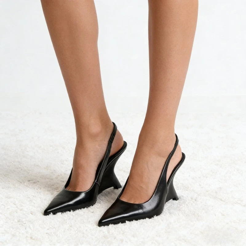 vestoraa black patent leather pointed toe heels outfit 7 - formal unisex garment with precision (USA)