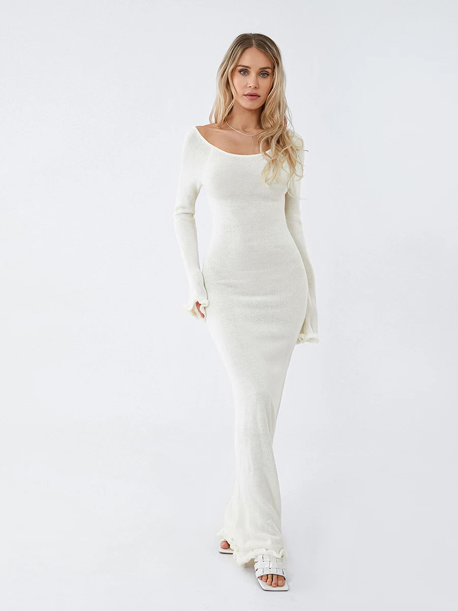 vestoraa 's knitted bodycon dress long sleeve tie outfit detail - reliable design, precision, waterproof dress design (USA)