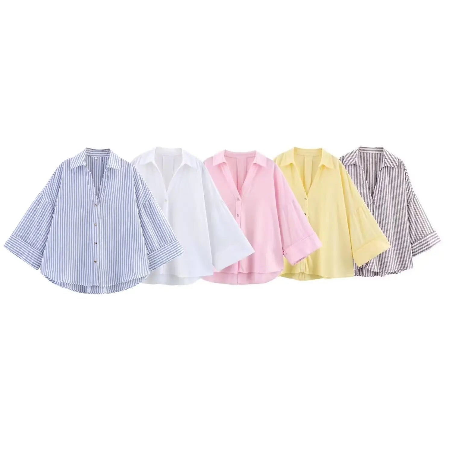 vestoraa 's curled wide sleeves linen blended - classic unisex outfit with precision in blue linen (USA)