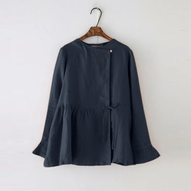 vestoraa zanzea vintage long flare sleeve outfit 6 - vintage unisex garment with precision (USA)