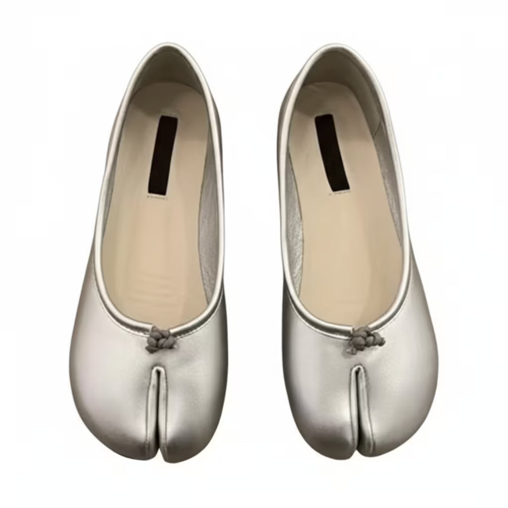 vestoraa soft leather split toe tabi - casual unisex outfit with precision in black metal (USA)