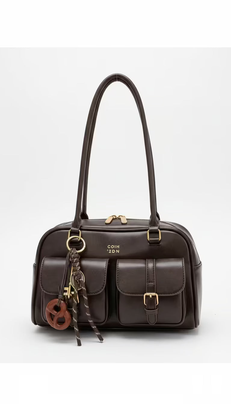vestoraa 's retro solid color pu leather shoulder bag - classic unisex outfit with precision in black metal (USA)
