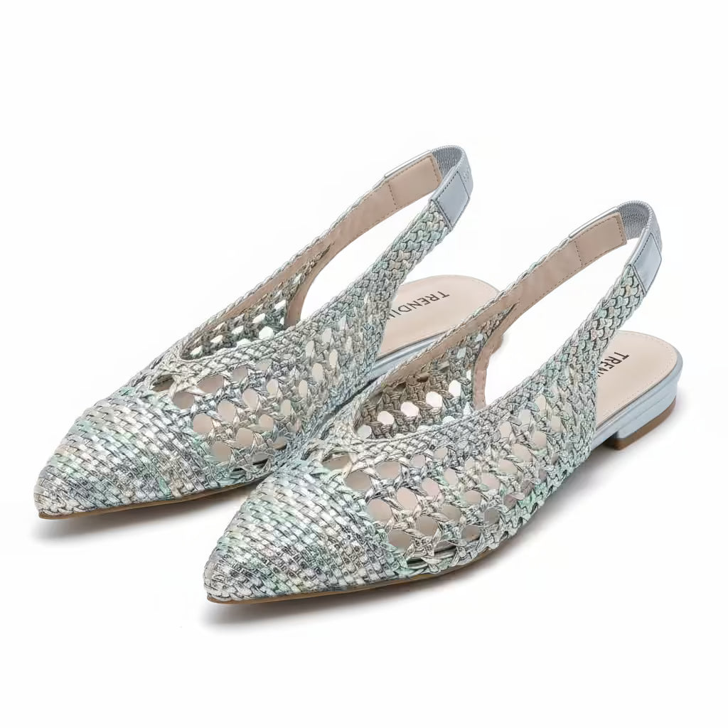 vestoraa trendin mode braided pointed toe slingback - formal unisex outfit with precision in blue metal (USA)
