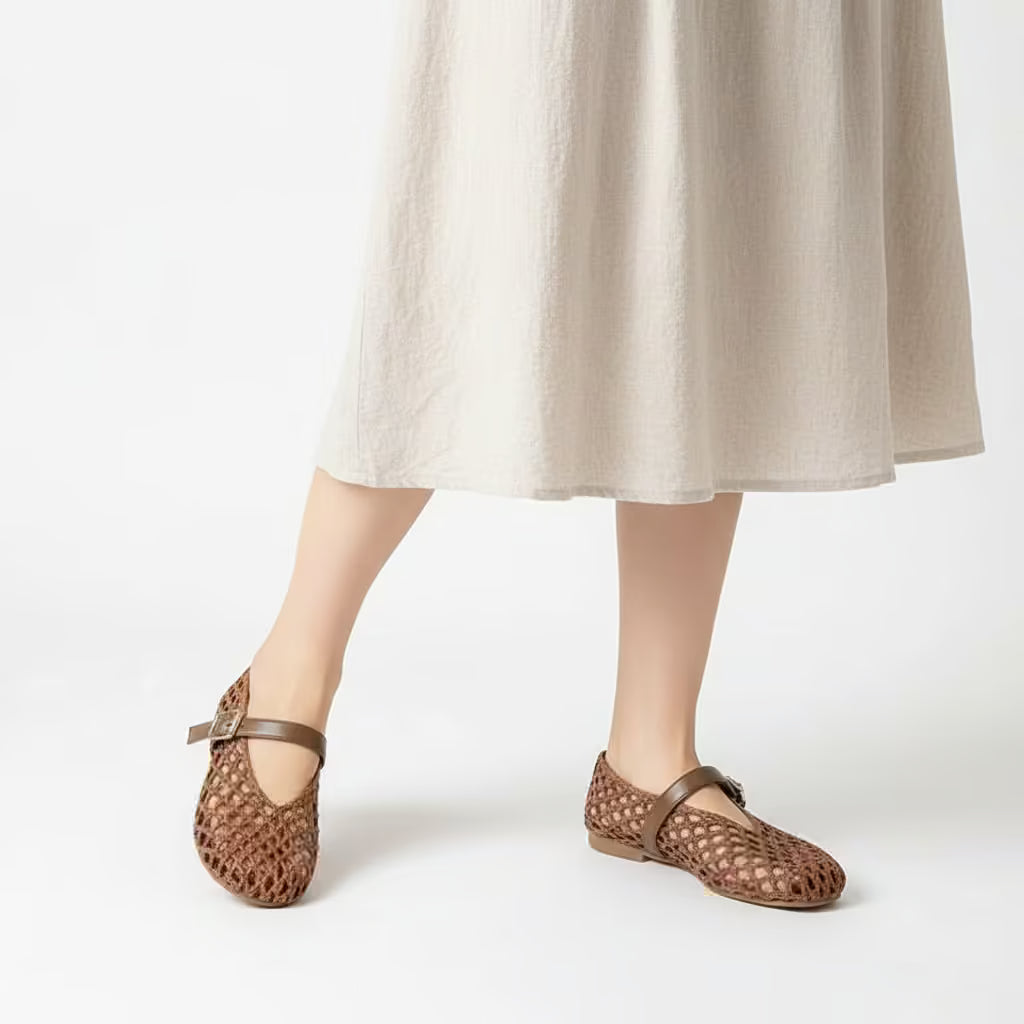 vestoraa weave hollow out mesh flats outfit detail - reliable design, precision, waterproof casual design (USA)