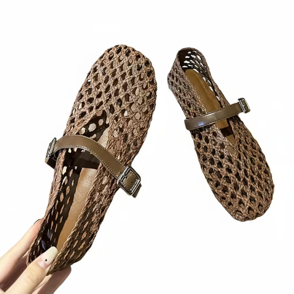 vestoraa weave hollow out mesh flats outfit 6 - casual unisex garment with precision (USA)